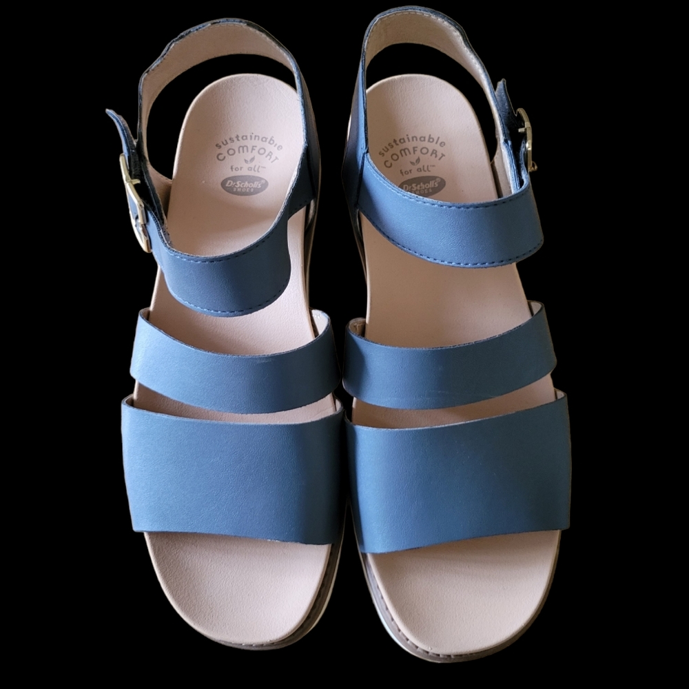 Dr. Scholl's Blue Triple-Strap Women's Sandals